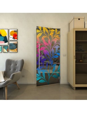 Pendeltür - Fineprint Model 099 Verlauf auf Grauglas