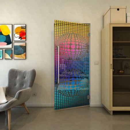 Pendeltür - Fineprint Model 101 Verlauf auf Grauglas