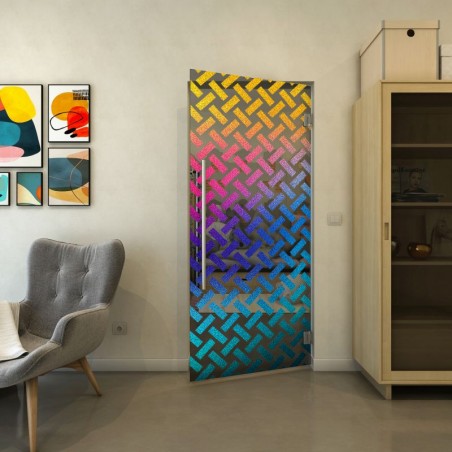 Pendeltür - Fineprint Model 102 Verlauf auf Grauglas