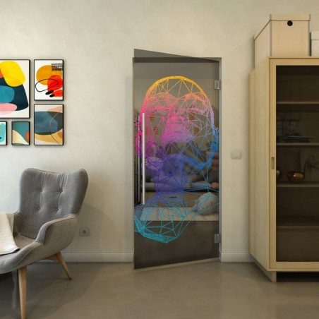 Pendeltür - Fineprint Model 103 Verlauf auf Grauglas