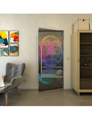 Pendeltür - Fineprint Model 103 Verlauf auf Grauglas