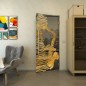 Pendeltür - Fineprint Modell 106 Gold auf Grauglas