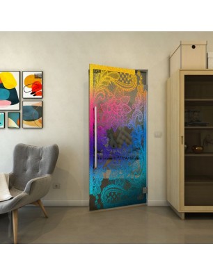 Pendeltür - Fineprint Model 108 Verlauf auf Grauglas