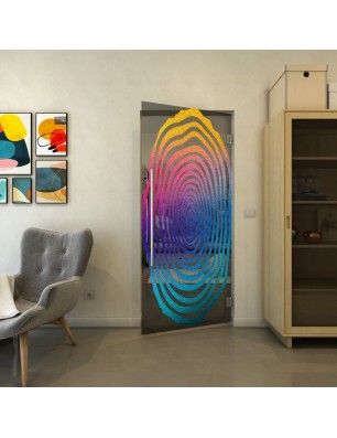 Pendeltür - Fineprint Model 109 Verlauf auf Grauglas