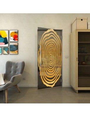 Pendeltür - Fineprint Model 109 Gold auf Grauglas