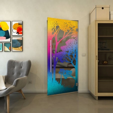 Pendeltür - Fineprint Model 110 Verlauf auf Grauglas