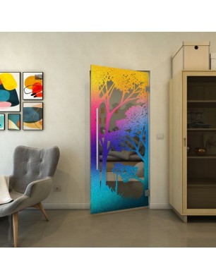 Pendeltür - Fineprint Model 110 Verlauf auf Grauglas