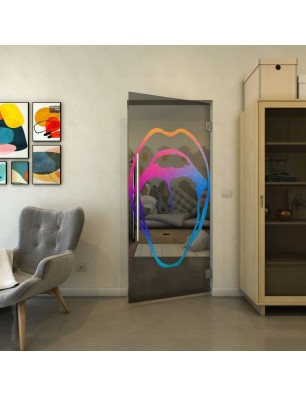 Pendeltür - Fineprint Model 111 Verlauf auf Grauglas