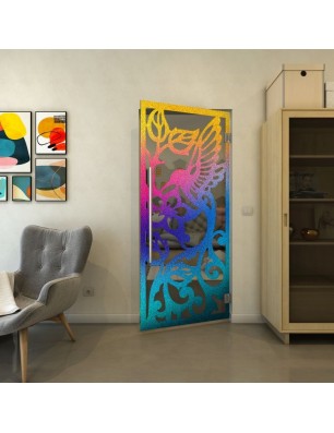 Pendeltür - Fineprint Model 112 Verlauf auf Grauglas