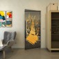 Pendeltür - Fineprint Modell 114 Gold auf Grauglas