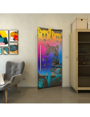 Pendeltür - Fineprint Model 115 Verlauf auf Grauglas