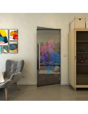 Pendeltür - Fineprint Model 118 Verlauf auf Grauglas