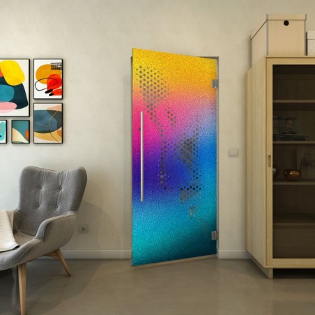 Pendeltür - Fineprint Model 120 Verlauf auf Grauglas