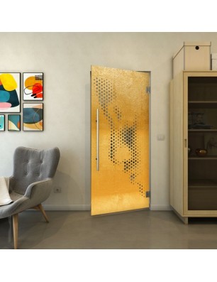 Pendeltür - Fineprint Model 120 Gold auf Grauglas