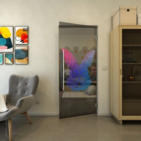 Pendeltür - Fineprint Model 121 Verlauf auf Grauglas