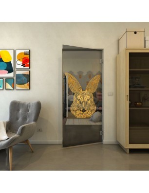 Pendeltür - Fineprint Model 121 Gold auf Grauglas