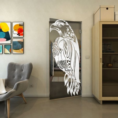 Pendeltür - Fineprint Model 122 Weiss auf Grauglas