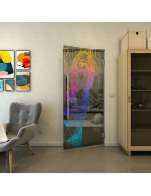 Pendeltür - Fineprint Model 123 Verlauf auf Grauglas