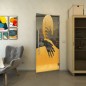 Pendeltür - Fineprint Modell 124 Gold auf Grauglas