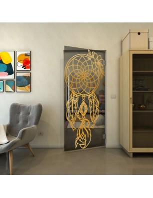 Pendeltür - Fineprint Model 125 Gold auf Grauglas