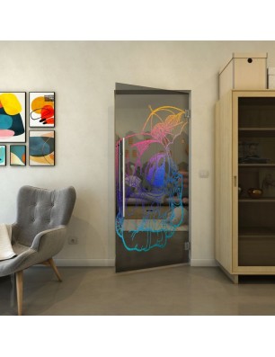 Pendeltür - Fineprint Model 126 Verlauf auf Grauglas