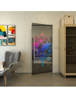 Pendeltür - Fineprint Model 127 Verlauf auf Grauglas