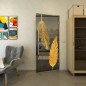 Pendeltür - Fineprint Modell 129 Gold auf Grauglas