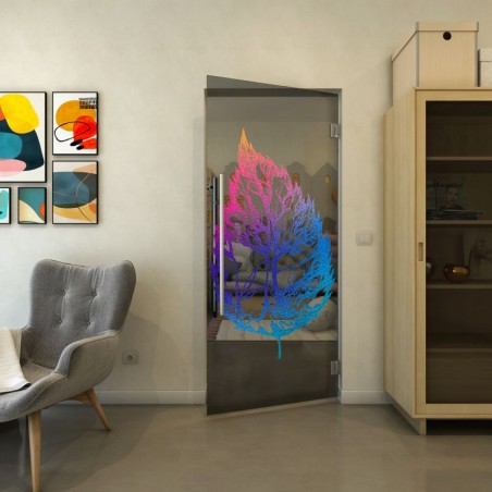 Pendeltür - Fineprint Model 130 Verlauf auf Grauglas