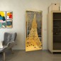 Pendeltür - Fineprint Modell 132 Gold auf Grauglas