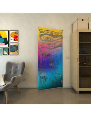 Pendeltür - Fineprint Model 133 Verlauf auf Grauglas