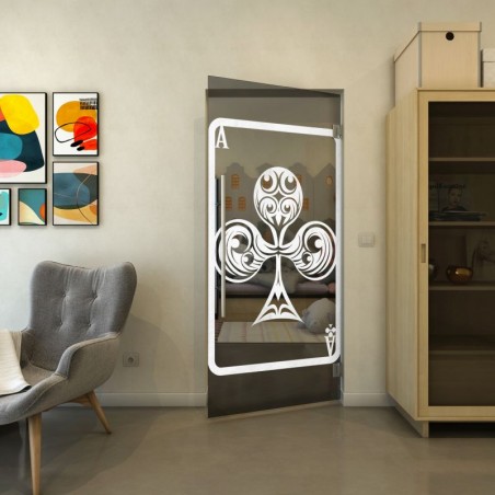 Pendeltür - Fineprint Model 135 Weiss auf Grauglas