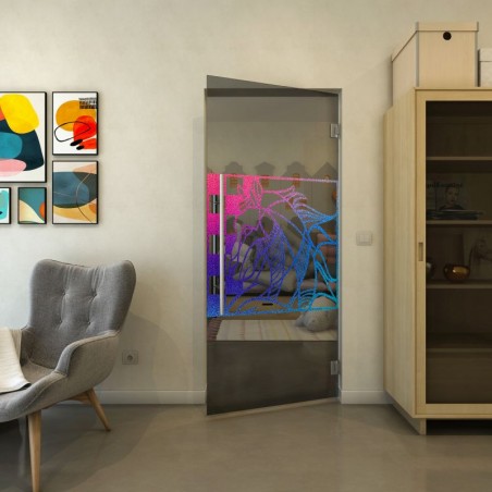 Pendeltür - Fineprint Model 137 Verlauf auf Grauglas