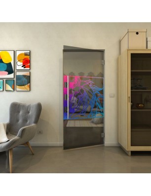 Pendeltür - Fineprint Model 137 Verlauf auf Grauglas