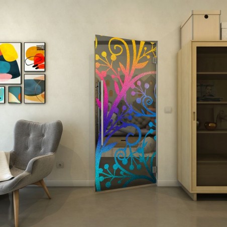 Pendeltür - Fineprint Model 146 Verlauf auf Grauglas