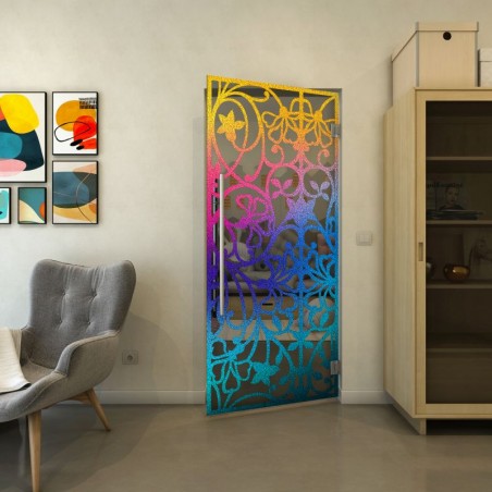 Pendeltür - Fineprint Model 147 Verlauf auf Grauglas