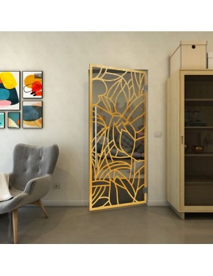 Pendeltür - Fineprint Model 148 Gold auf Grauglas