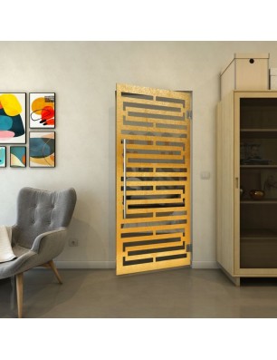 Pendeltür - Fineprint Model 153 Gold auf Grauglas