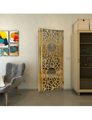 Pendeltür - Fineprint Model 154 Gold auf Grauglas