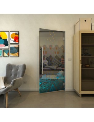 Pendeltür - Fineprint Model 155 Verlauf auf Grauglas