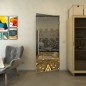 Pendeltür - Fineprint Modell 155 Gold auf Grauglas