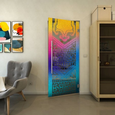 Pendeltür - Fineprint Model 156 Verlauf auf Grauglas