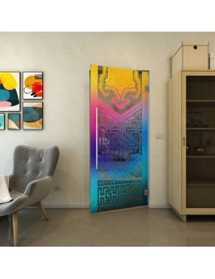 Pendeltür - Fineprint Model 156 Verlauf auf Grauglas