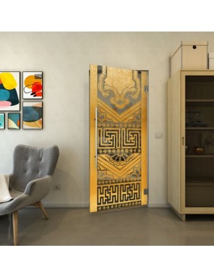 Pendeltür - Fineprint Model 156 Gold auf Grauglas