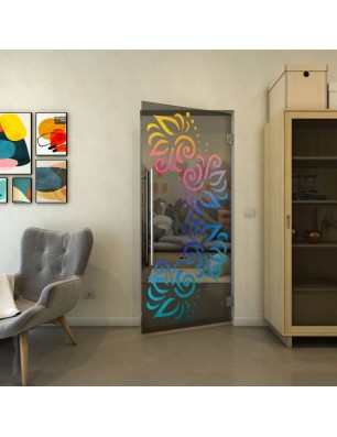 Pendeltür - Fineprint Model 163 Verlauf auf Grauglas