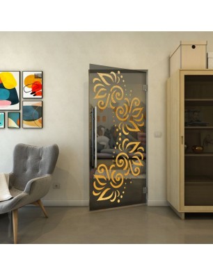 Pendeltür - Fineprint Model 163 Gold auf Grauglas