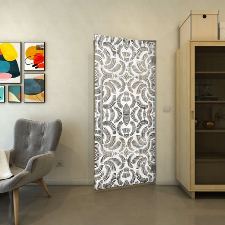 Pendeltür - Fineprint Model 164 Weiss auf Grauglas