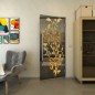 Pendeltür - Fineprint Modell 166 Gold auf Grauglas