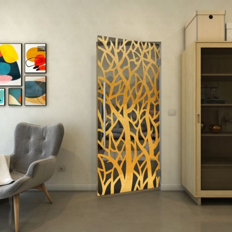 Pendeltür - Fineprint Model 167 Gold auf Grauglas
