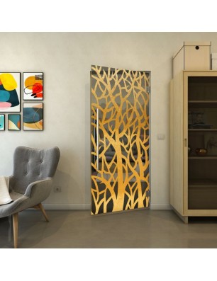 Pendeltür - Fineprint Model 167 Gold auf Grauglas