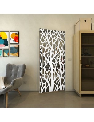 Pendeltür - Fineprint Model 167 Weiss auf Grauglas